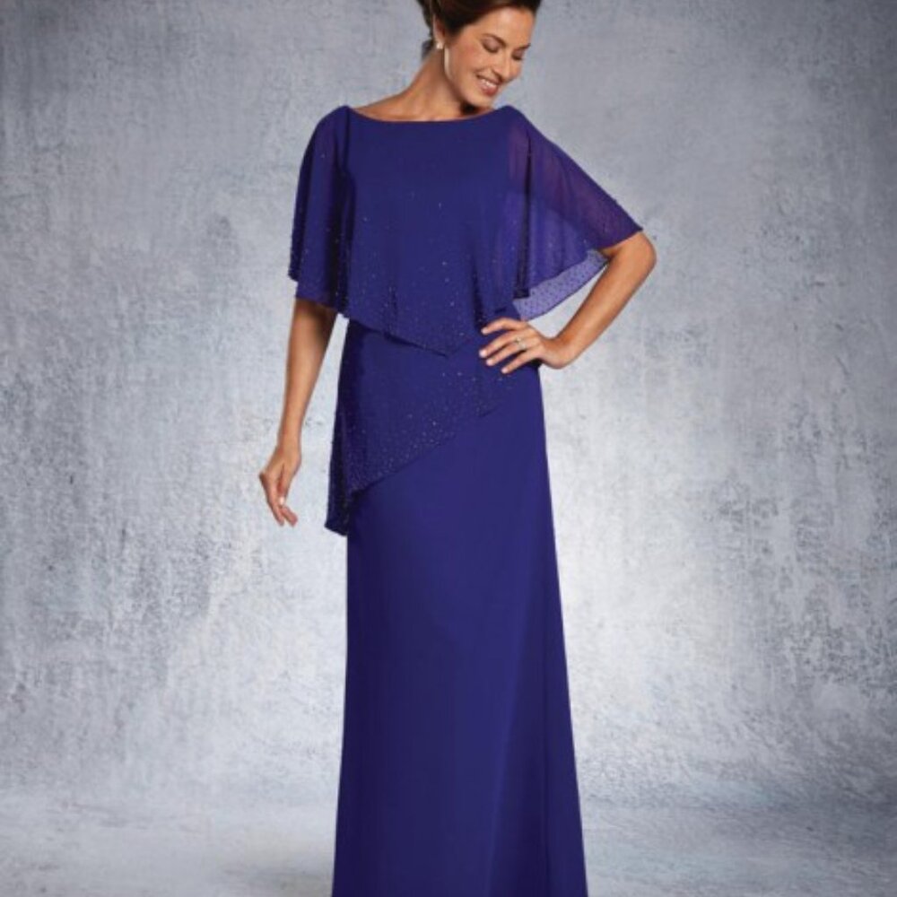 Alfred Angelo 9027 Mother of the Bride or Groom Plum Purple Beaded Dress Gown